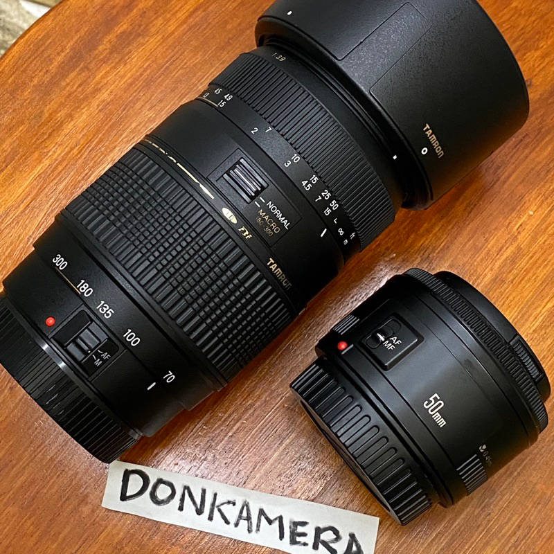 (SECOND TERMURAH) LENSA TAMRON 70-300mm DAN FIX 50mm