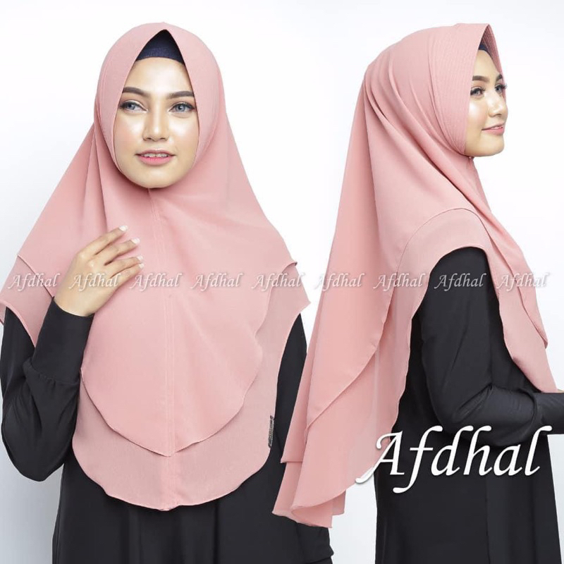 khimar ceruty babydoll premium 2 layer syari pet antem oval//khimar oval 2 layer ori afdhal