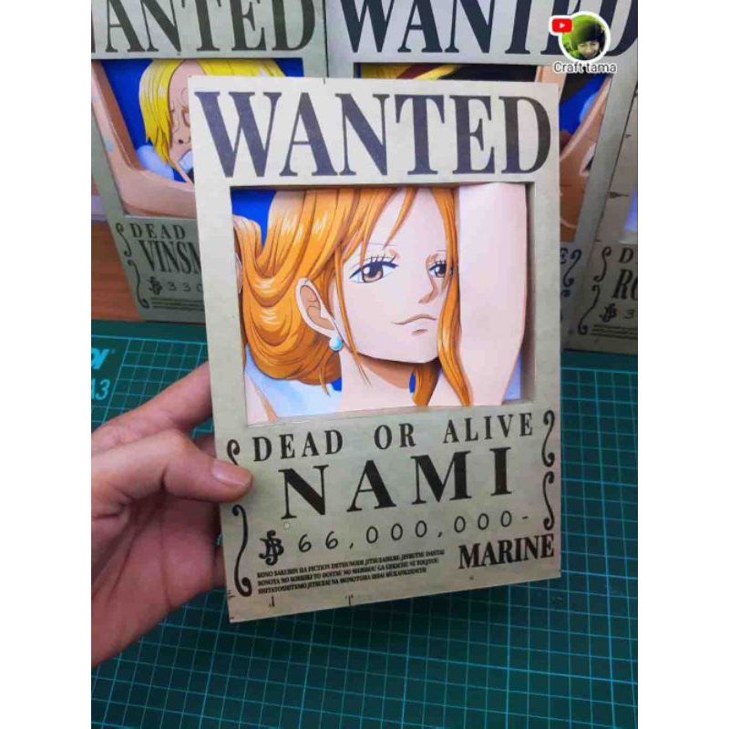 NAMI ONE PIECE Poster Bounty Hunter Wanted Papercraft Dekorasi rumah Kerajinan Kertas