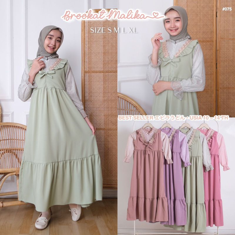 [7-15T] GAMIS KOREAN CRINKLE POLO LINEN MAXY BROKAT FELIZIA ANAK REMAJA Gamis Anak Remaja Tanggung Viral Umur 7-8-9-10-11-12-13-14-15 Tahun | Outfit Remaja Kekinian | Baju Muslim Anak Perempuan Tanggung | Ootd muslimah Kekinian Anak Perempuan ala korea