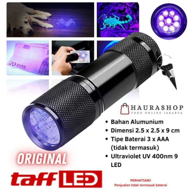 Senter LED Mini Ultraviolet UV 400 mm 9 LED - Senter Ultraviolet UV