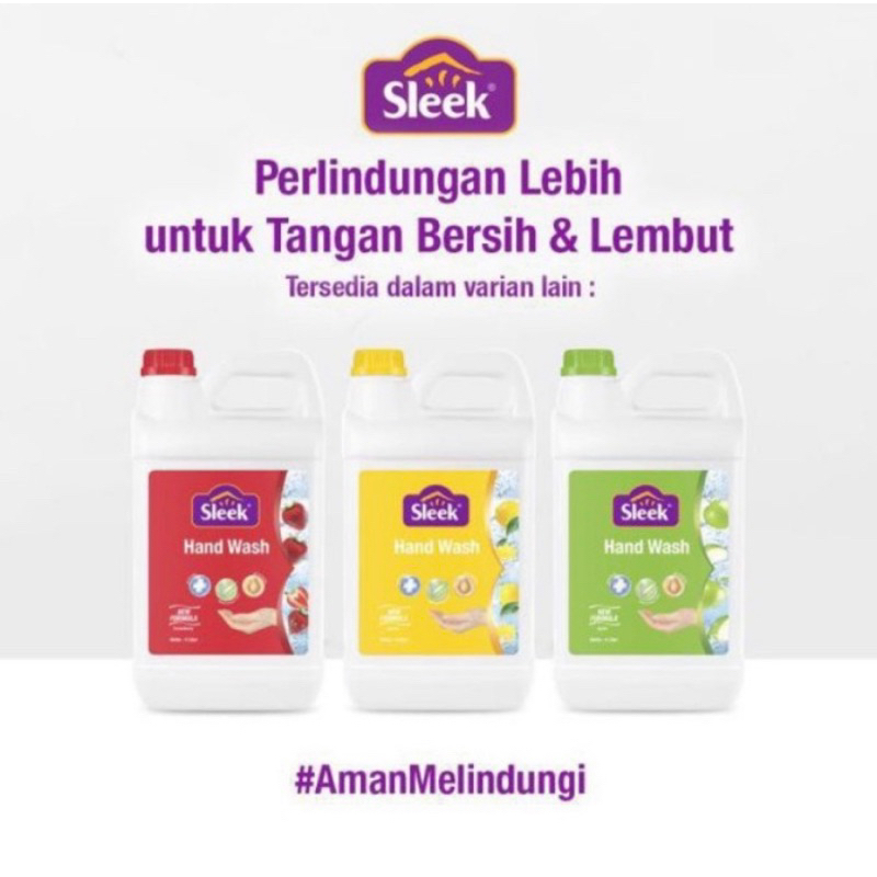 SLEEK Hand Wash Apple Sabun Cuci Tangan Kemasan 4L