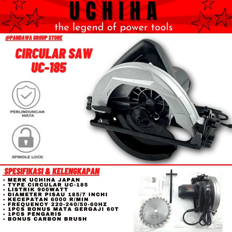Uchiha Japan Mesin Circular Saw/serkel Kayu/Gergaji Kayu Uc-185 Uchiha Japan
