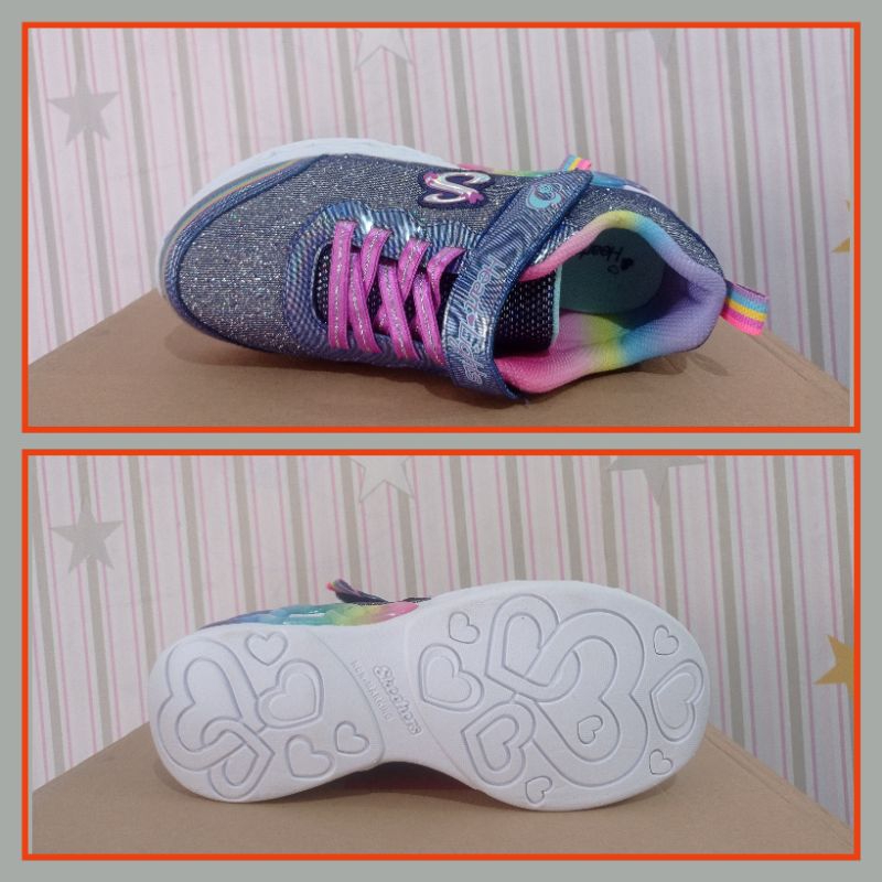 Sepatu anak perempuan Skechers Heart Lights Led original