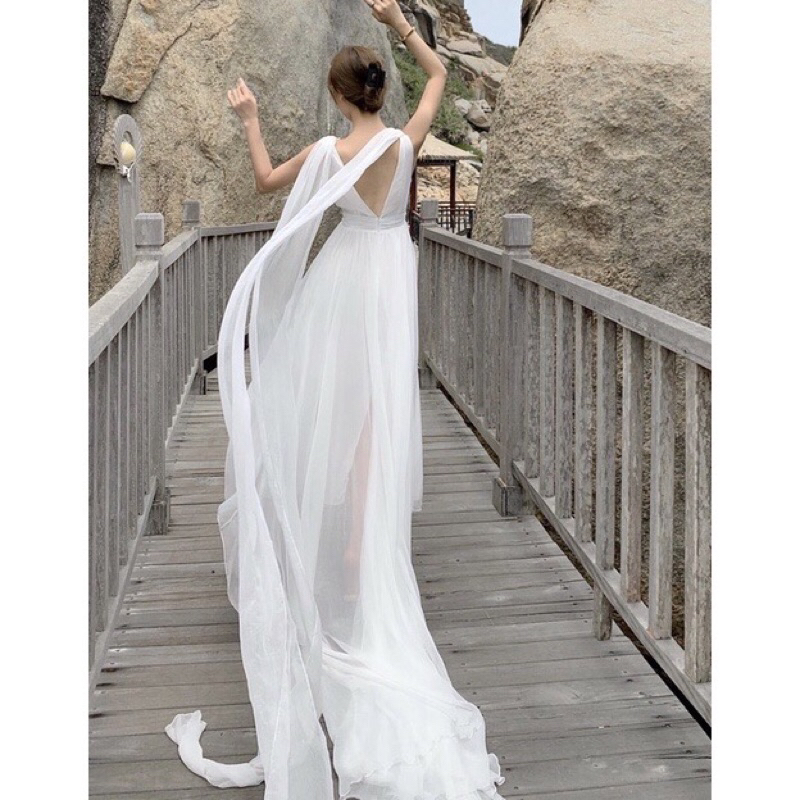 KIMBERLY DRESS / DRESS PANTAI BACKLESS PANJANG WANITA DRESS PREWEDDING PANJANG WANITA DRESS PREWEDDI