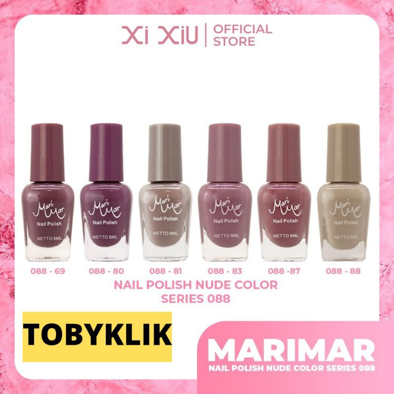 MARIMAR Nail Polish 8ml Nude / Gliter Kutek (Ecer/ Random)