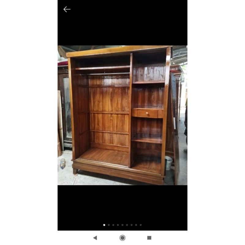 lemari baju 3  pintu slide/geser jati