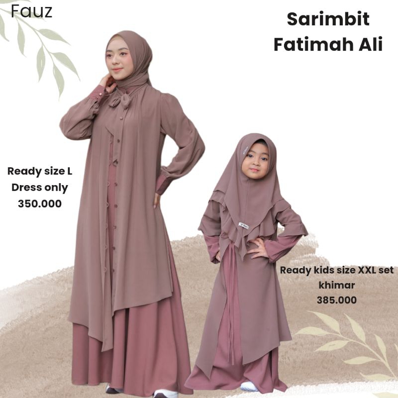 Sarimbit Fatimah Ali Family Series By Fauz hijab warna Shell Chocoa