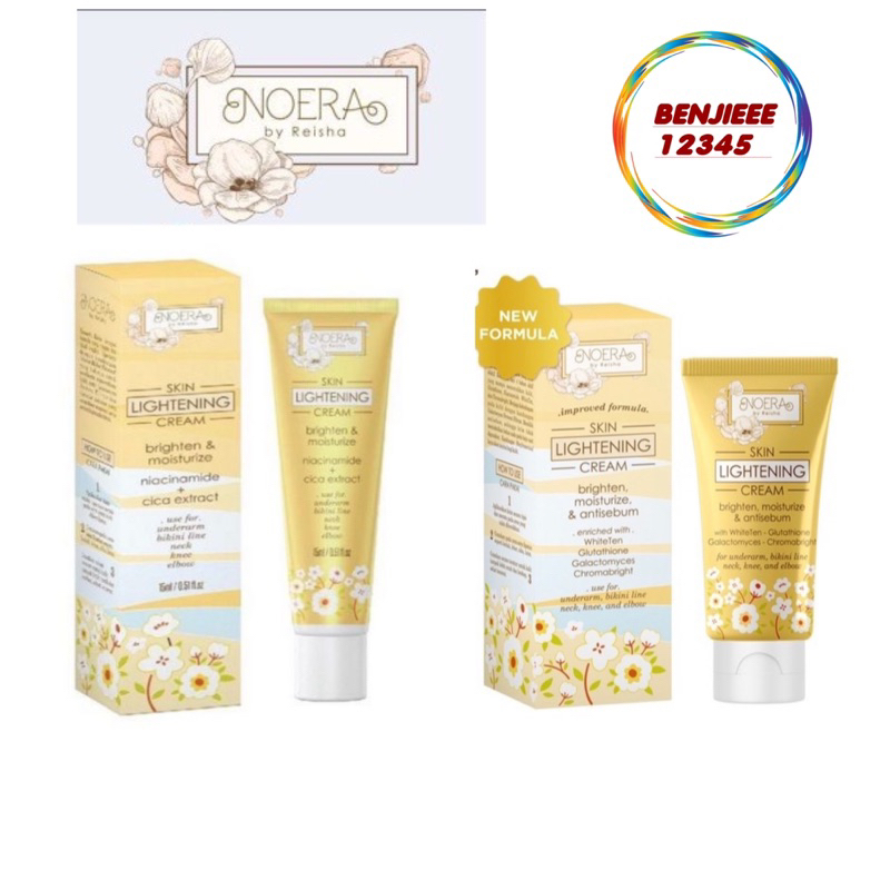 Noera Skin Lightening Cream armpit pemutih ketiak lipatan siku brightening moisturizer 15ml 30ml ml 15 30 NOERA lighteningcream