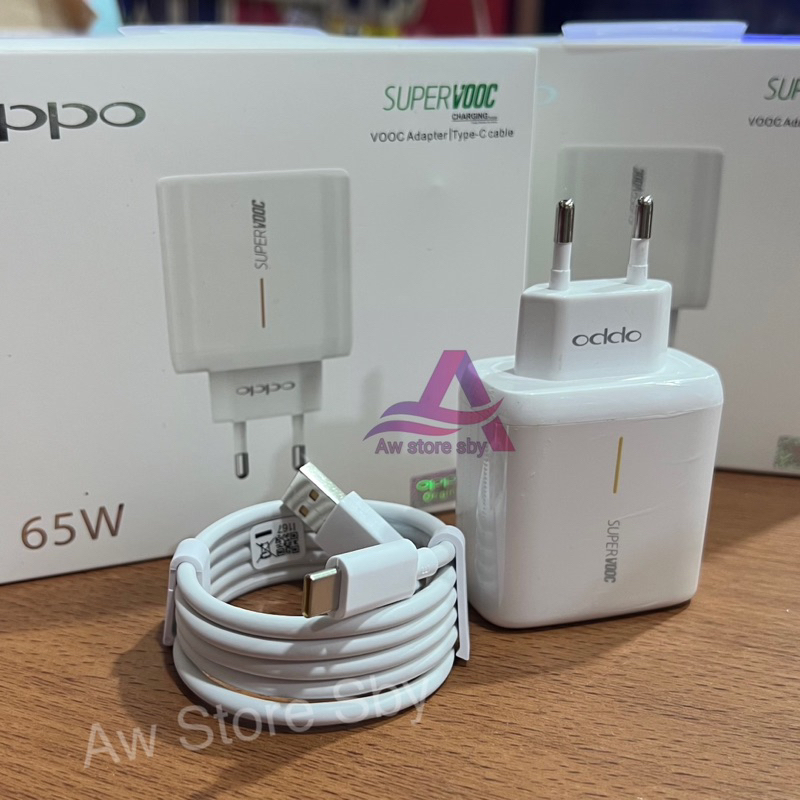 CHARGER OPPO TYPE C 65W SUPER VOOC FLASH CHARGING OPPO A76/A96/RENO 4/4F/RENO 5/5F/ 6/ 7/7Z/ RENO 8/8T/XT/X2/ C53 C55 Original Casan 65 WATT