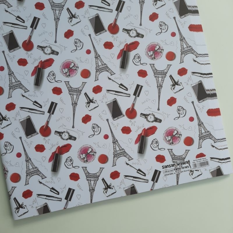 

Kertas Kado Sansan Wawa Fancy Motif Negara Paris Lipstik Icon Putih - Wrapping Paper