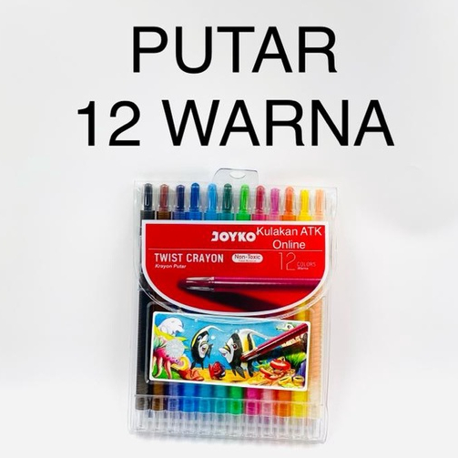 

Crayon / Krayon / Oil Pastel Putar TITI Joyko Putar 12 Warna Panjang