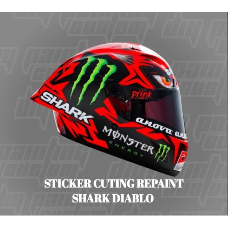 cuting stiker repaint helm shark diablo