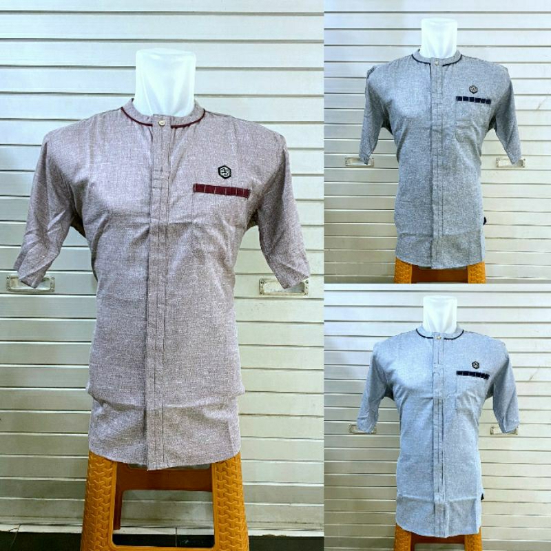 KEMEJA KOKO AS SAFWA LENGAN PENDEK KEMKO BAJU MUSLIM MAKASSAR