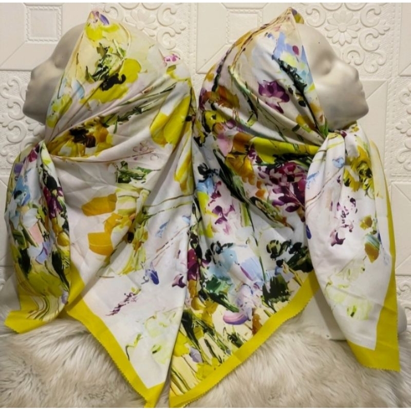 DEENAY KW HIJAB VOAL TERBARU MOTIF BUNGA