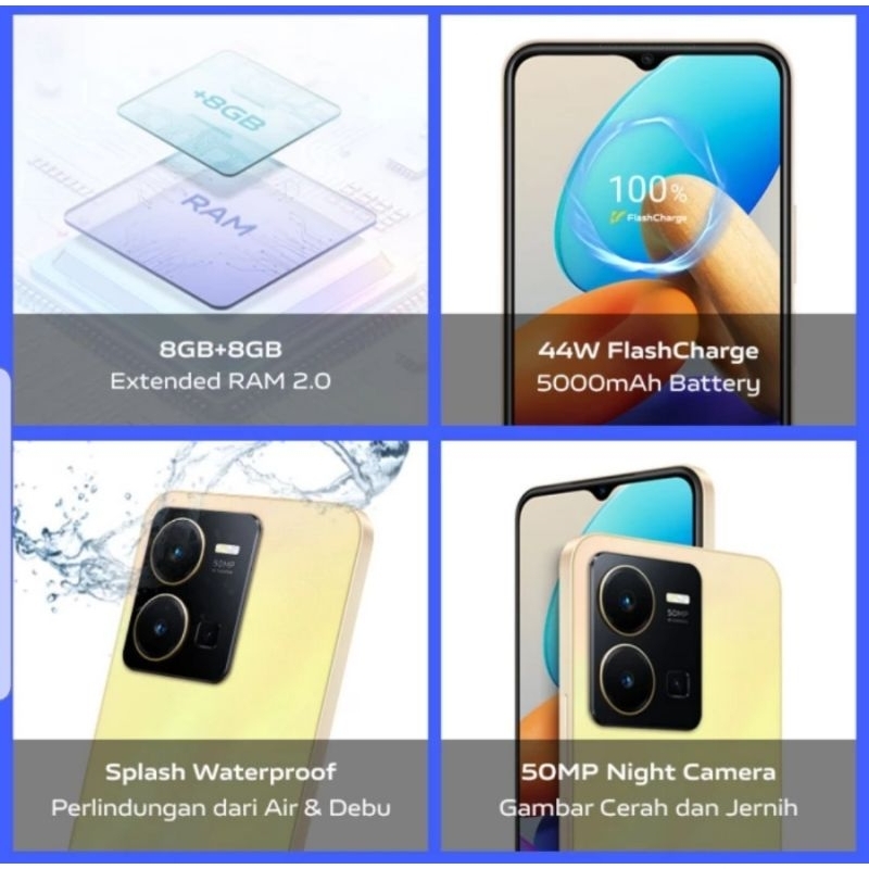 vivo y35 8/128 gb Flashcharge + 5000 Mah