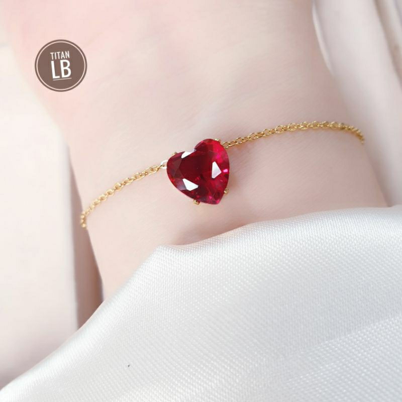 Gelang Tangan Rantai Tipis Titanium Mata Love Fashion N07032301