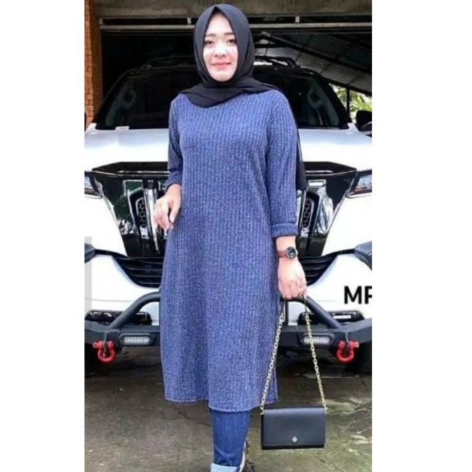 SN - Tunik Cozy Rajut Twotone Tebal