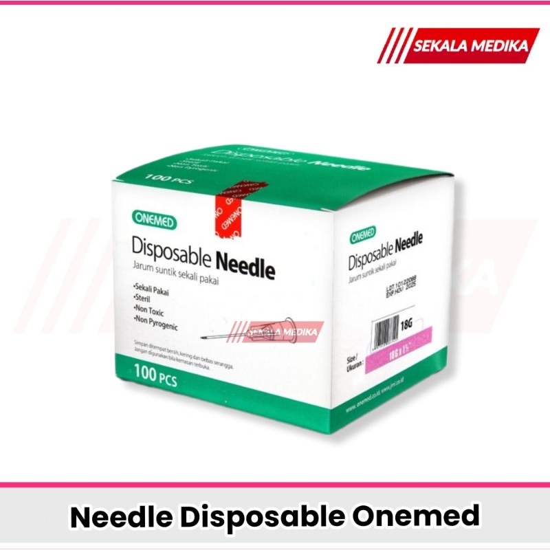NEEDLE DISPOSABLE 18 G ONEMED PER BOX