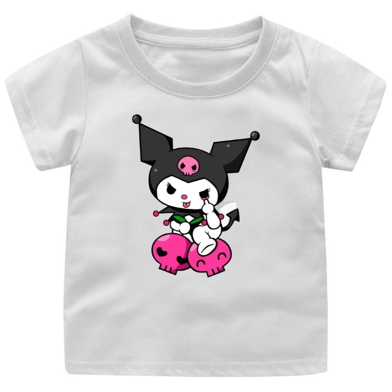 BAJU KAOS KUROMI LUCU ANAK CEWEK 1-12TAHUN UKURAN S.M.L.XL.XXL.3XL/ATASAN KAOS ANAK KEKINIAN MOTIF KUROMI