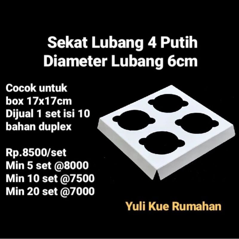 

Sekat lubang 4 diameter 6cm utk box 17x17cm dijual 1 set isi 10 lembar