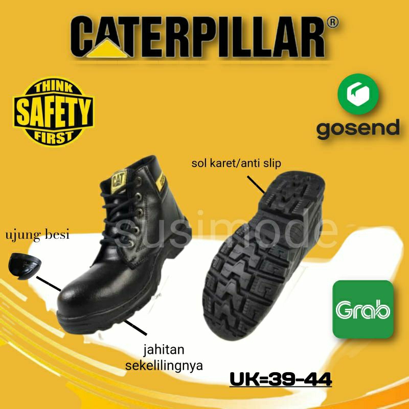 Sepatu Safety Boots Ujung Besi Fashion Pria Boots Kerja Lapangan Proyek Pabrik Kulit Premium Sefty Shoes