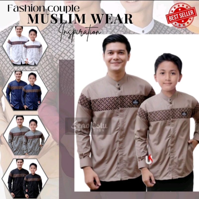 Kemeja Batik Pria Moderen Lengan Panjang Casual Modis Slim Fit Trendy