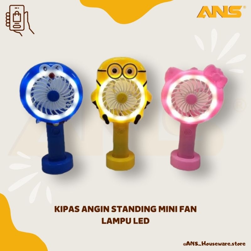 Kipas Mini Karakter Led Light / Kipas Angin Mini Portabel