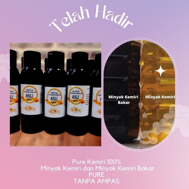 (130gr) Minyak Kemiri BAKAR Tanpa Ampas 100ml Murni Asli Original Tanpa Campuran Bahan Lain Penumbuh Rambut Botak Jambang Brewok Alis Bulumata 100% Asli