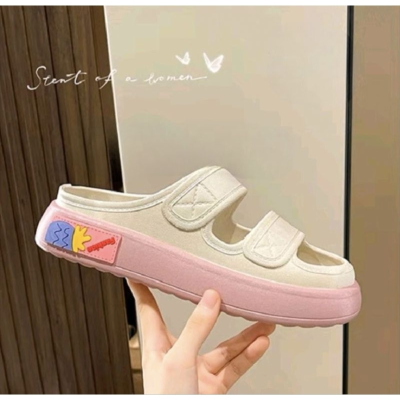 Sandal wedges selop wanita Terbaru HYS 029-2/sendal karet jelly perempuan kekinian / Sandal Jelly Karet