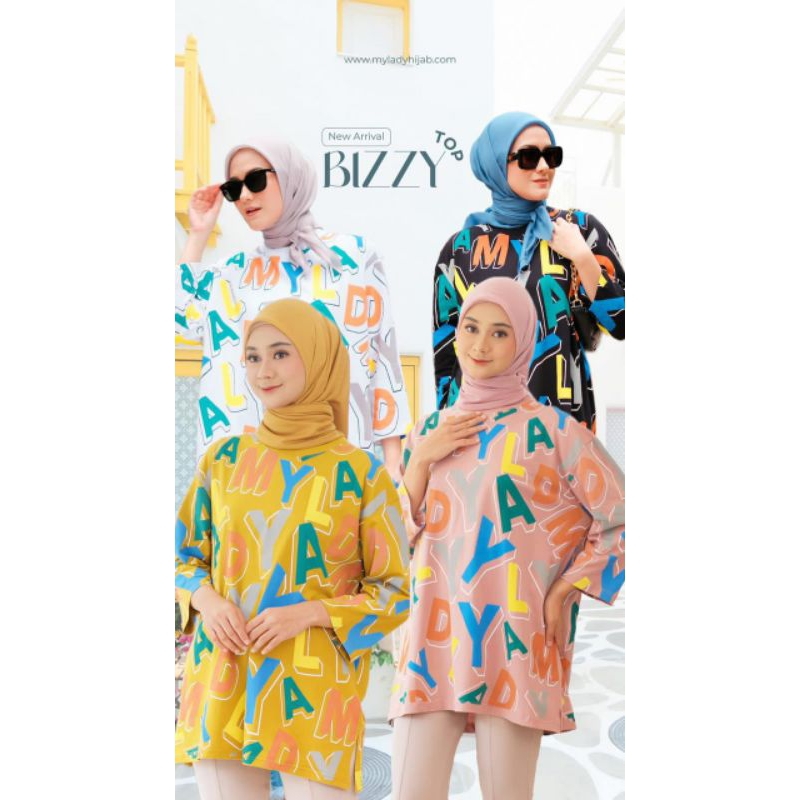 Mylady BIZZY TOP | KAOS WANITA OVERSIZE MOTIF MONOGRAM MYLADY