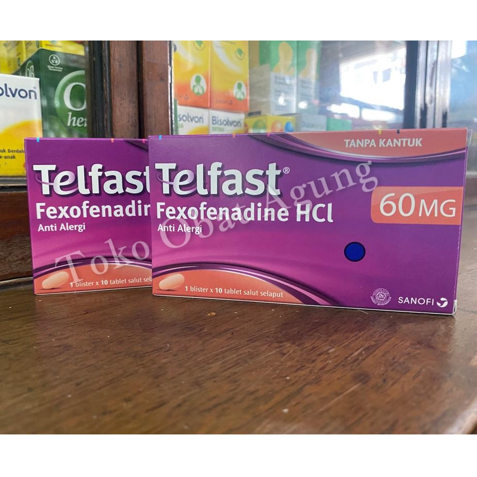Telfast Fexofenadine HCL 60 mg (1 strip isi 10 tablet) . Obat Alergi, Rhinitis