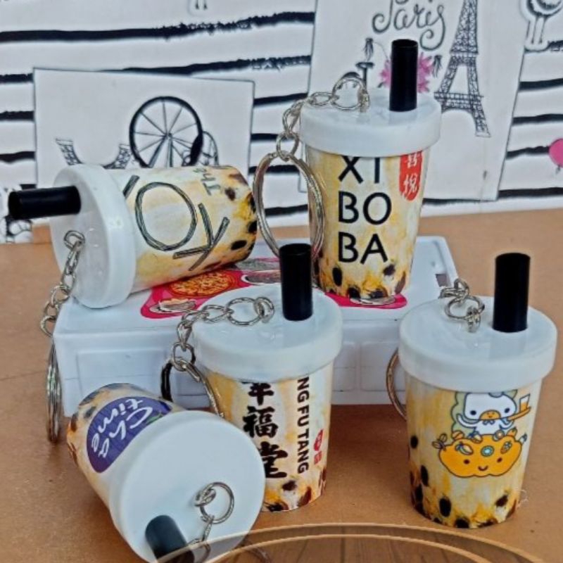 Gantungan Kunci Mixue Boba Soda Minuman Ada Sedotan Miniatur Gantungan Kunci Snack