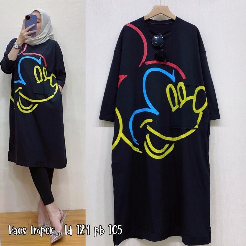 Tunik kaos import ld 124 cm