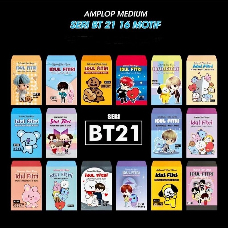 

AMPLOP BT21 ANGPAO THR UKURAN MEDIUM ISI 10PCS