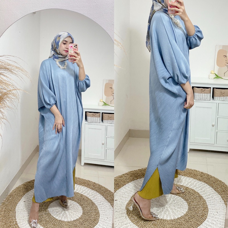 Seruni pleats dress / kaftan batwing plisket