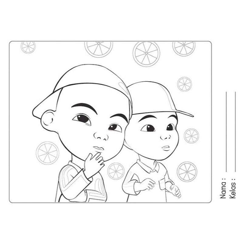 

Gambar Sketsa Mewarnai Edisi Upin Ipin Topi / Seketsa Lukis / Drawing Sketch / Kertas Menggambar A4
