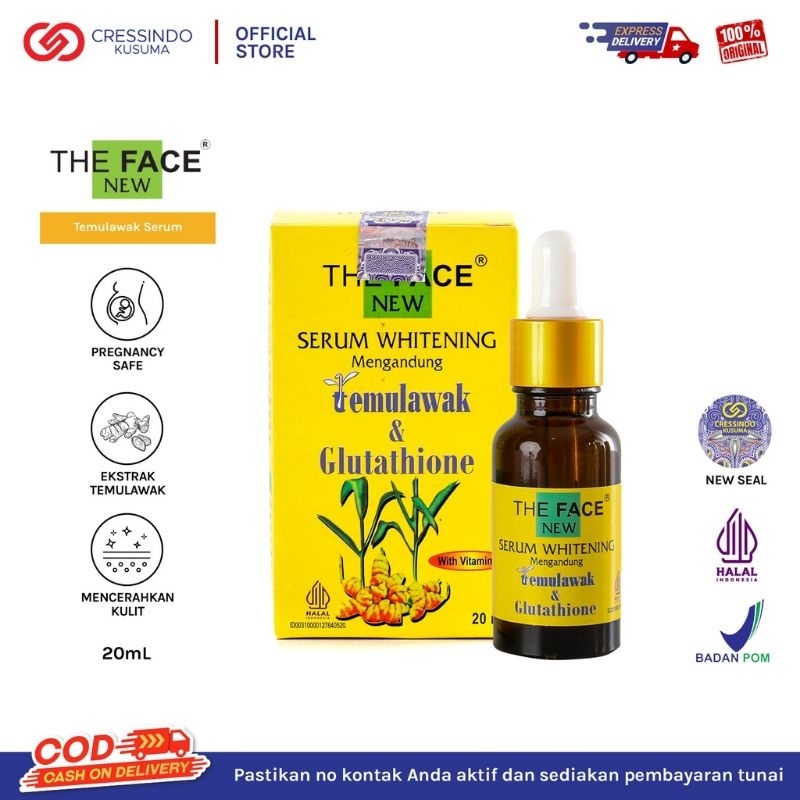 THE FACE Temulawak Whitening Serum With Glutathione 20 mL | Serum Wajah