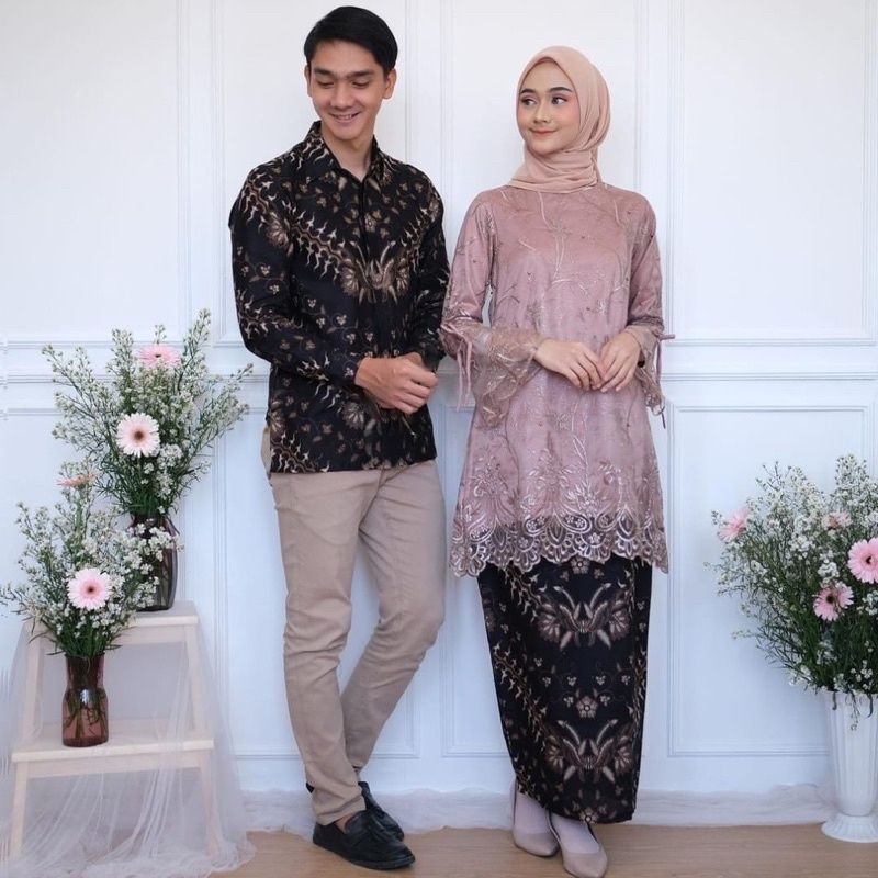 set batik couple Selly | baju couple keluarga 2023 couple| couple pasangan | gamis couple | baju couple kondangan | kebaya couple