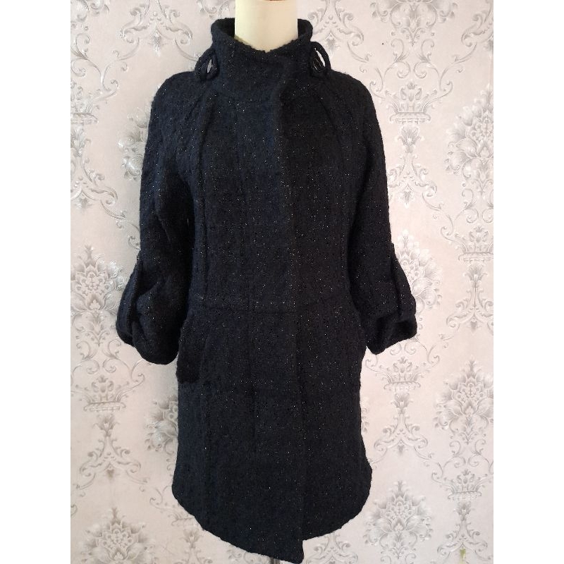 Tweed Wool Coat/Coat Wool long/Crocodille Tweed Coat/Coat Autumn/Coat Wool
