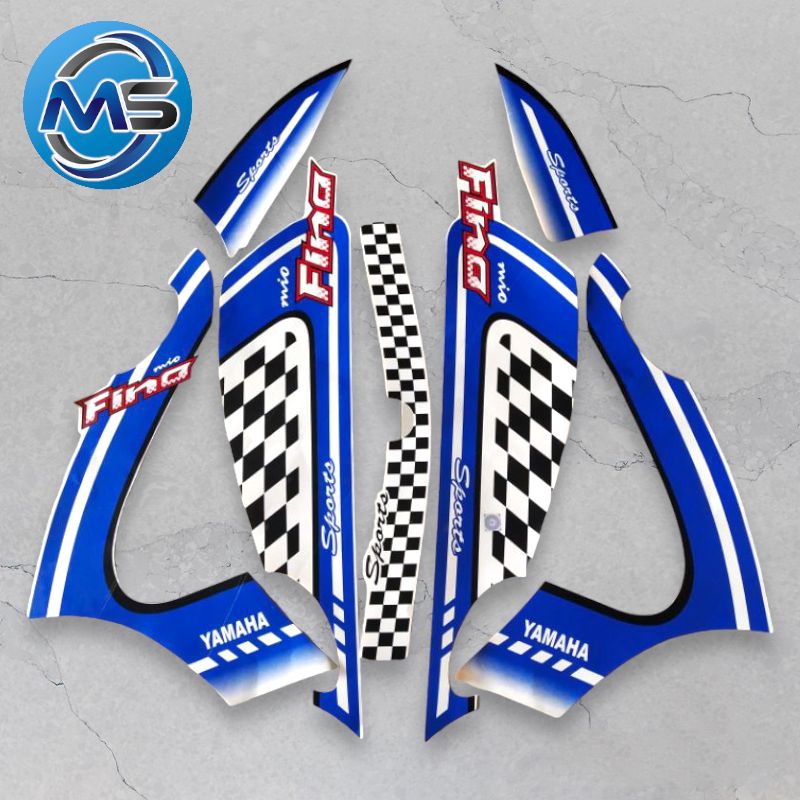 Stiker Striping Motor Fino Karbu 2012 Putih Biru Sticker Lis Body Standar