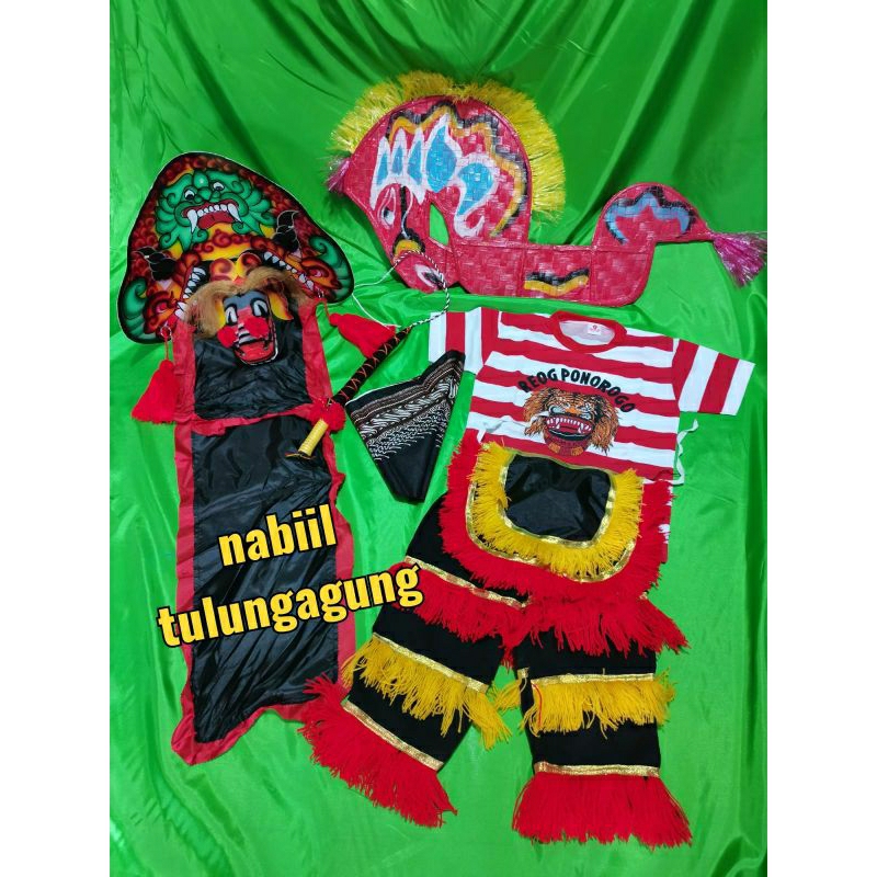 setelan kaos reog ponorogo barongan kayu kuda lumping cambuk udeng jawa