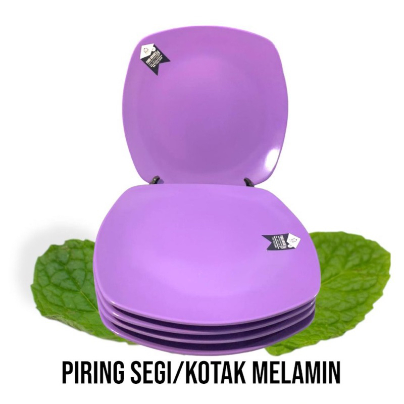 PIRING SEGI / KOTAK MELAMIN UNGU PASTEL 9 Inch GLORI MELAMIN / Piring Saji / Piring Makan UNGU GLORI