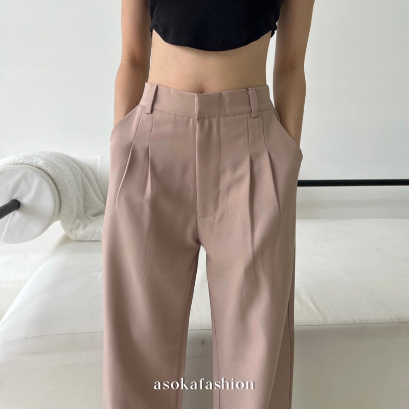 ASOKA Nara Pants 1980 - Celana Wanita Wide Leg Pants - Cullote Highwaist - Formal/Casual Pants