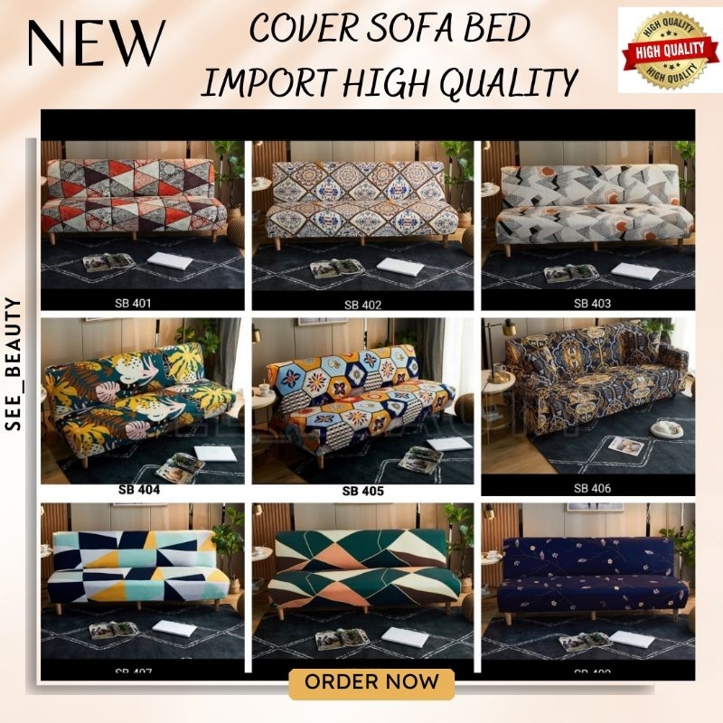 SEETM43 COVER SOFA BED MOTIF COVER SOFA SARUNG SOFA BED ELASTIS COVER SOFA INOAC IFORMA SOFA TAMU FASIA - Cover SOFA BED Sarung SOFA BED stretch elastis NAVY RECTANGLE cover (sarung sofa bed)hanya sarung nya ✅BISA COD✅ COVER SOFA BED ELASTIS / SARUNG SOFA