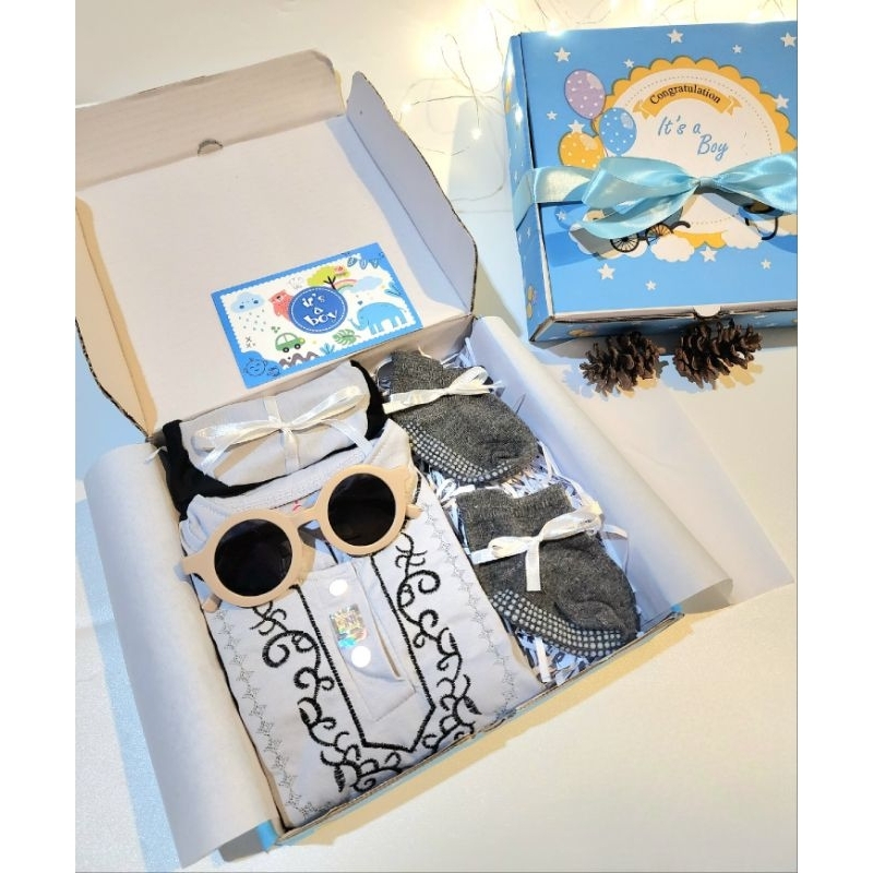 Hampers bayi/Kado bayi laki laki muslim/Baby boy gift set/Romper koko