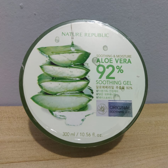 Nature Republic Aloe Vera 92% Soothing Gel 300ml Original 100% from Korea Dapat Digunakan Sebagai Masker Wajah