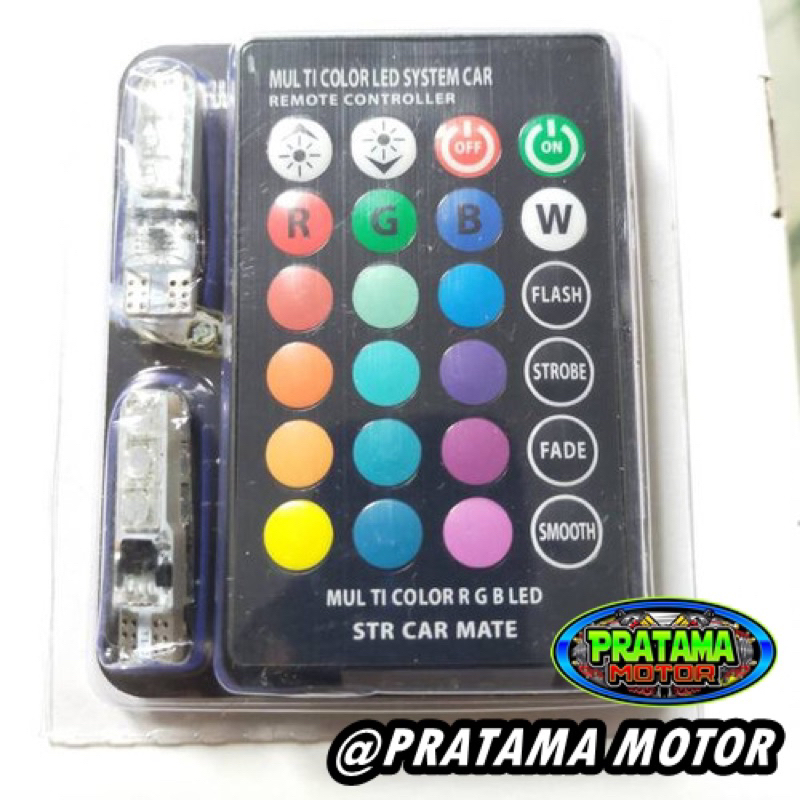 TERMURAH Sen Jelly Sen Senja Kota Remote RGB T10 DC 12V Isi 2 Pcs 16 Warna Sen Jelly Remote