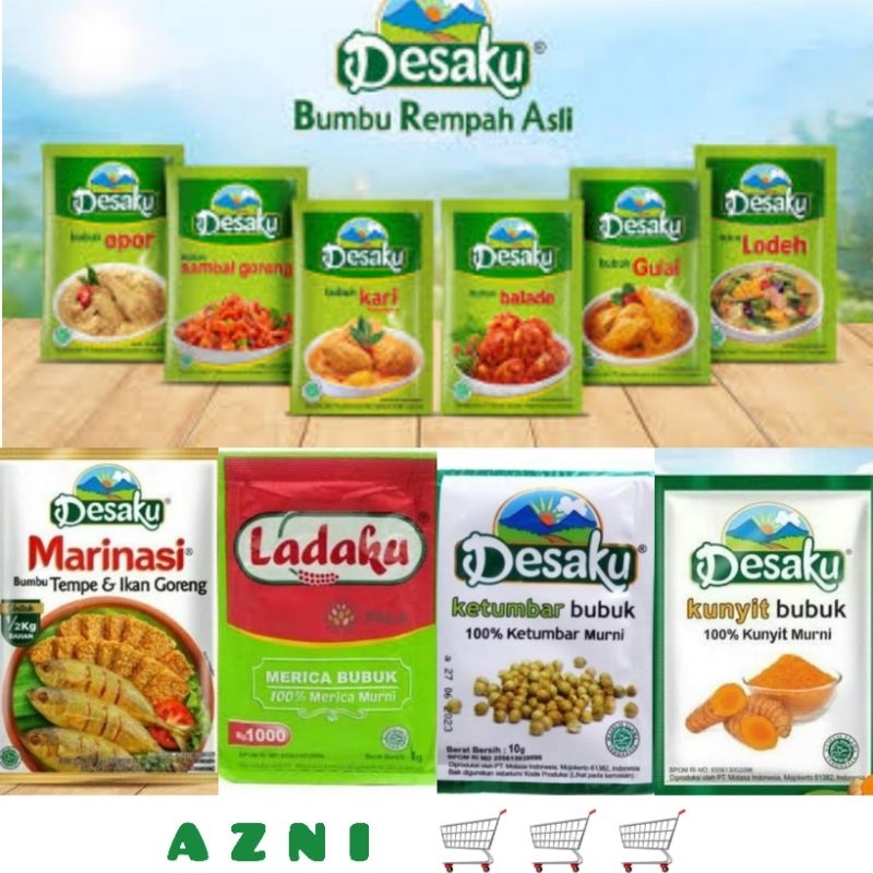 

DESAKU LADAKU Bumbu Masak 1 Pcs - Marinasi/ Kunyit/ Ketumbar/ Balado/ Gulai/ Cabe Bubuk/ Bawang Putih