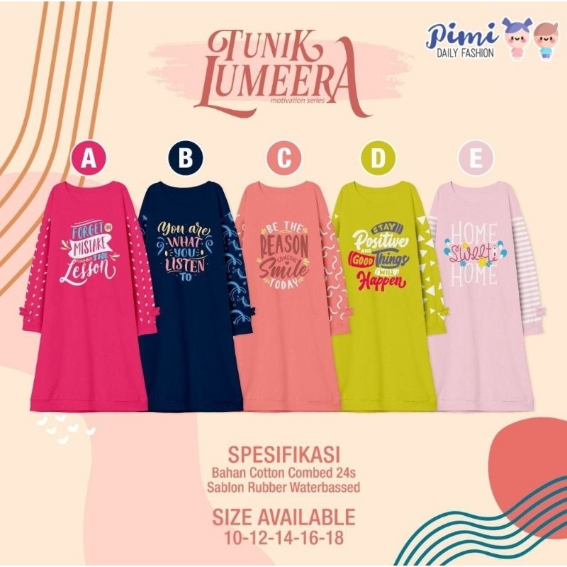 A35 LUMEERA dress tunik anak temaja size 10-18